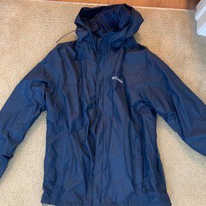 Men's Columbia Navy Blue Raincoat. Large size.